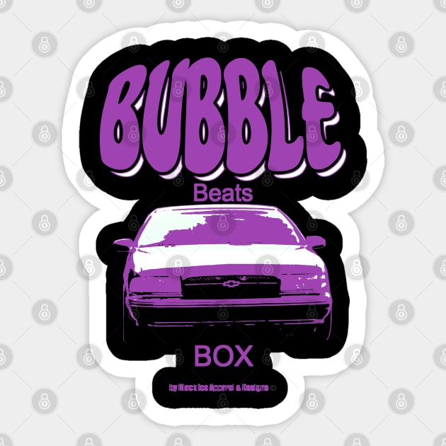 Impala Bubble Beats Box Purple Sticker by Black Ice Design